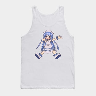 I draw happy blue squid girl / Shinryaku Ika Musume anime Tank Top